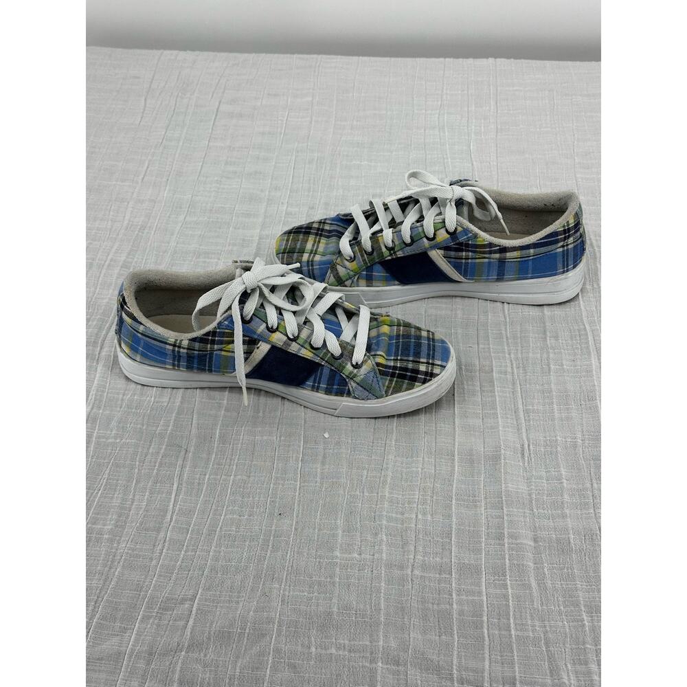 Beverly Hill Polo Club Canvas Sneakers Lace up Blue White Yellow 10 - Picture 6 of 9